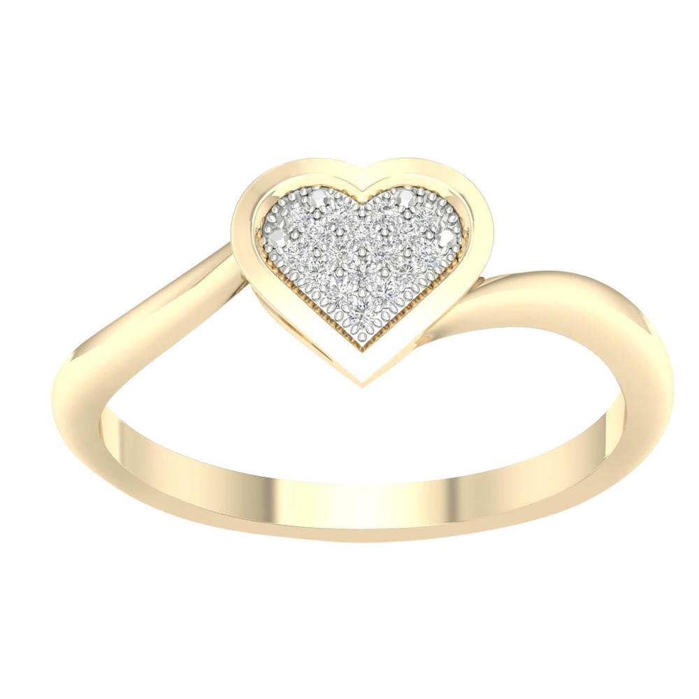 Chic 10k Yellow Gold Lab Diamond Fashion Ring for Women