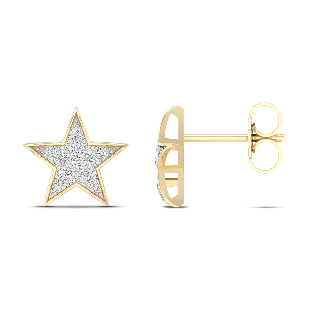 Chic 10k Gold 0.05CT Lab Diamond Womens Earrings