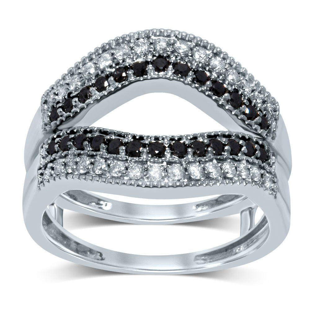 14k White Gold Lab Diamond Ring Guard Enhancer