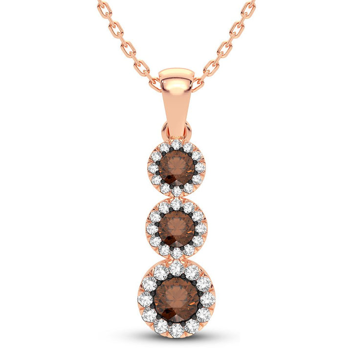 Delicate 14k Rose Gold Lab Diamond Womens Pendant
