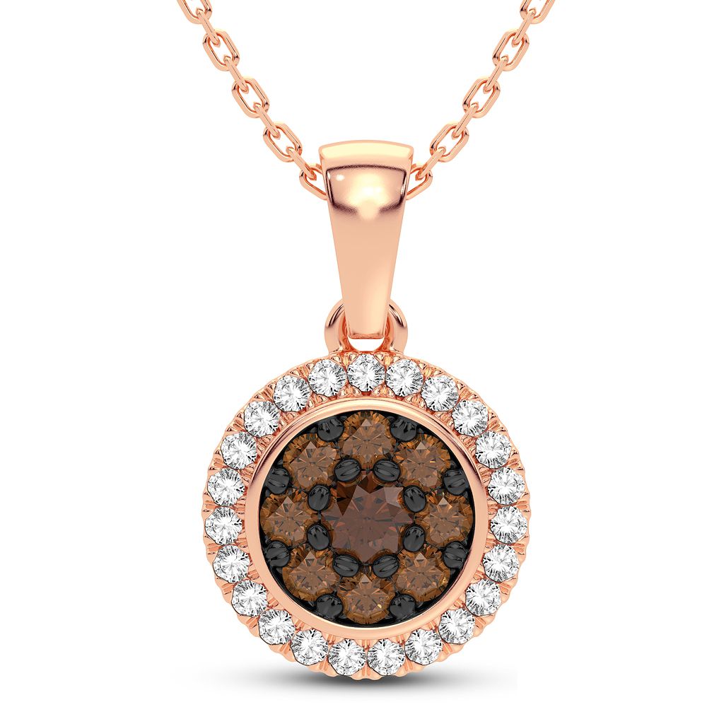 Delicate 14k Rose Gold Lab Diamond Womens Pendant
