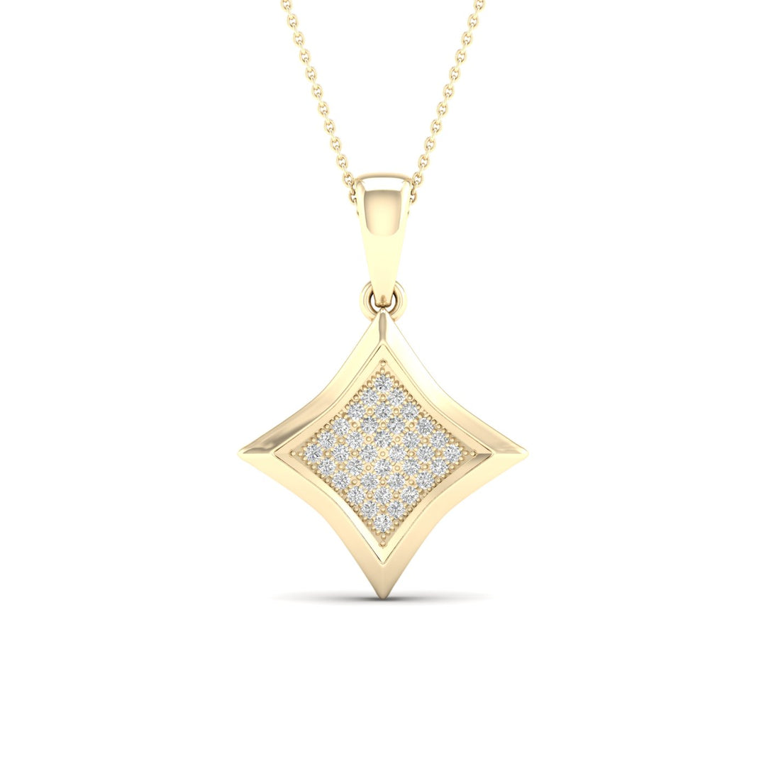 Chic 10k Gold 0.10CT Lab Diamond Pendant Necklace