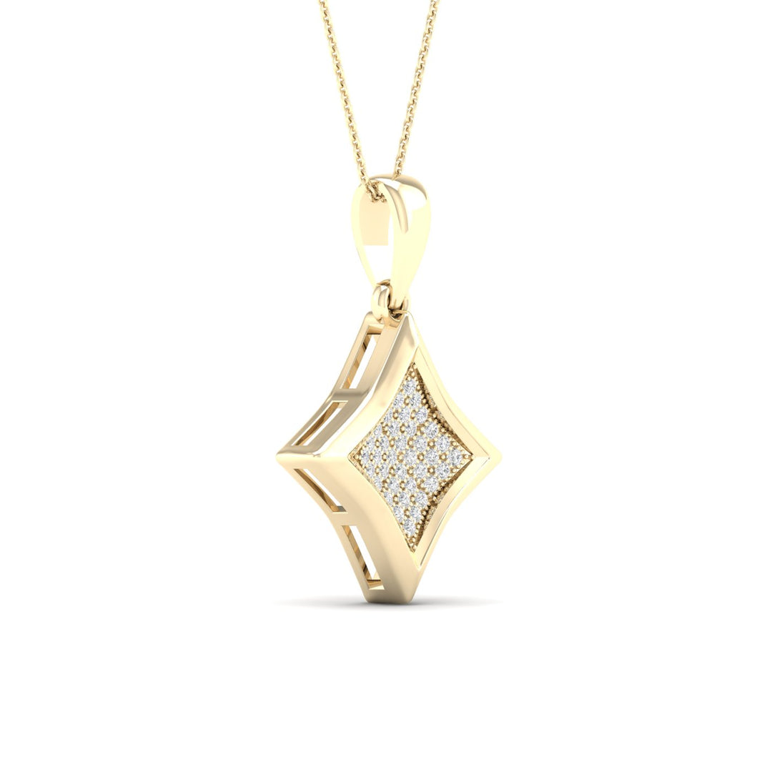 Chic 10k Gold 0.10CT Lab Diamond Pendant Necklace