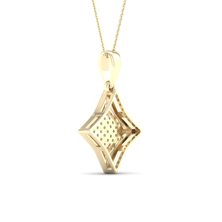 Chic 10k Gold 0.10CT Lab Diamond Pendant Necklace