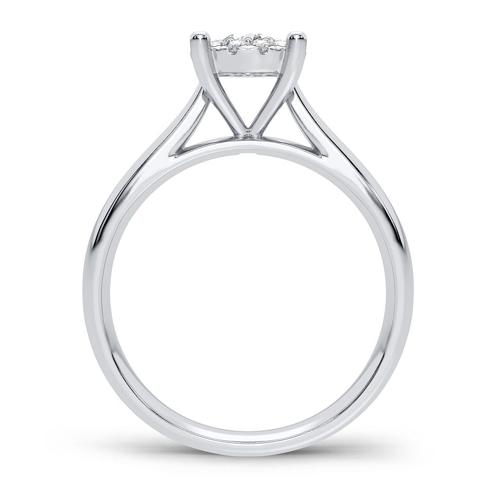 Romantic 14K White Gold Lab Diamond Promise Ring (0.25CT)