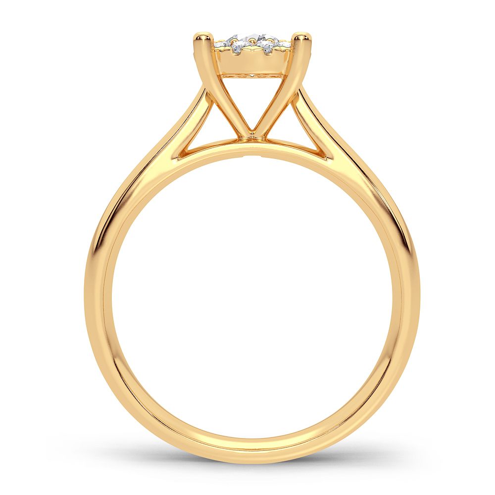 14K Yellow Gold Lab Diamond Promise Ring - Timeless Commitment