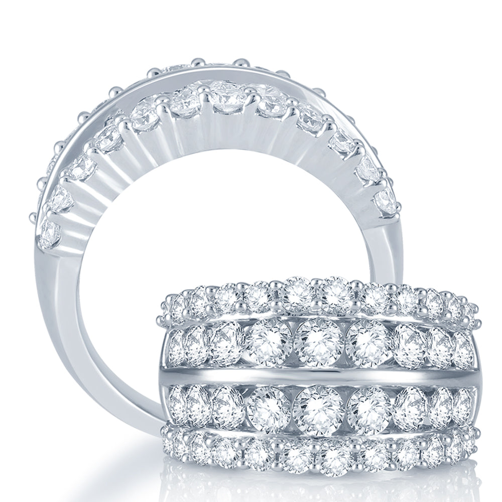 14k White Gold 3CT Lab Diamond Womens Anniversary Band