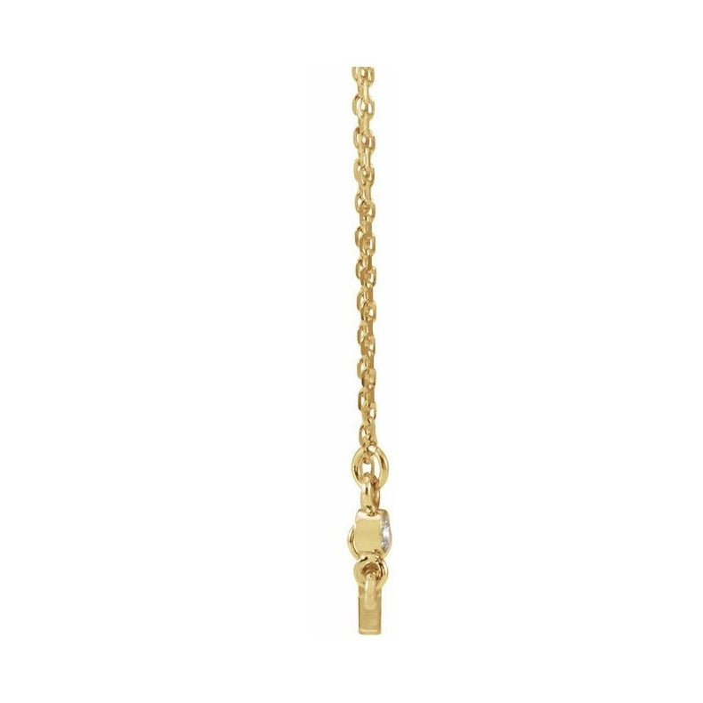 Accented Sideways Cross Necklace