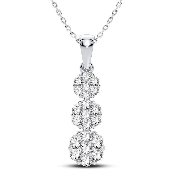 Sparkling 14k White Gold 0.75CT Lab Diamond Pendant