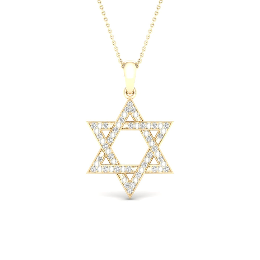 Chic 10k Gold 0.10CT Lab Diamond Pendant Necklace