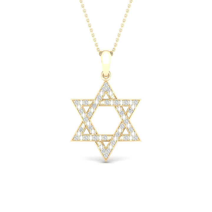 Chic 10k Gold 0.10CT Lab Diamond Pendant Necklace