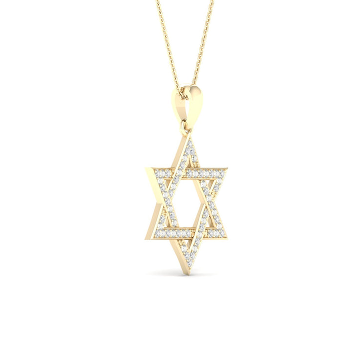 Chic 10k Gold 0.10CT Lab Diamond Pendant Necklace