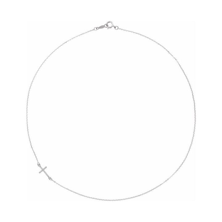 Accented Sideways Cross Necklace