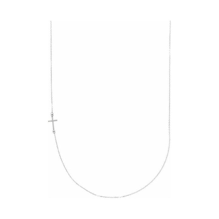 Accented Sideways Cross Necklace