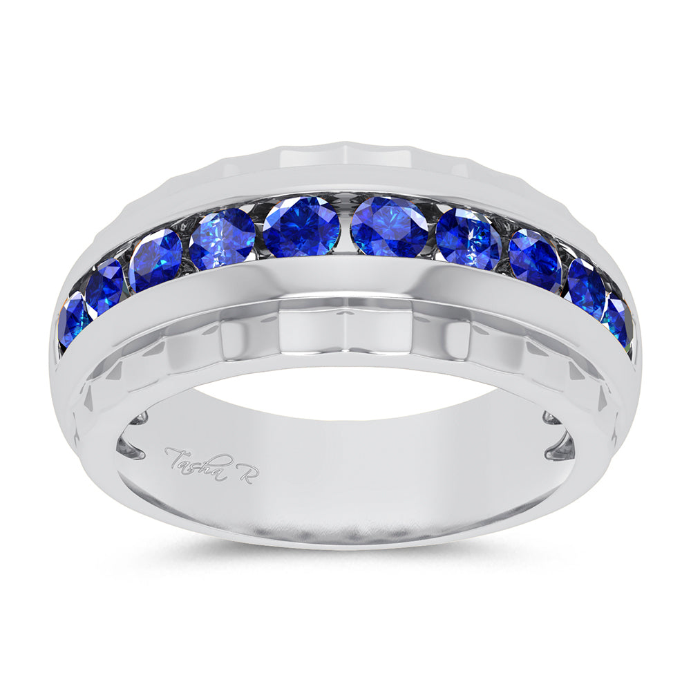 10K 0.25CT BLUE DIAMOND MEN'S BAND