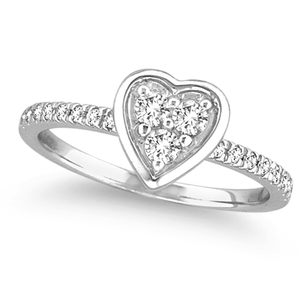 Chic 14k White Gold Lab Diamond Statement Ring