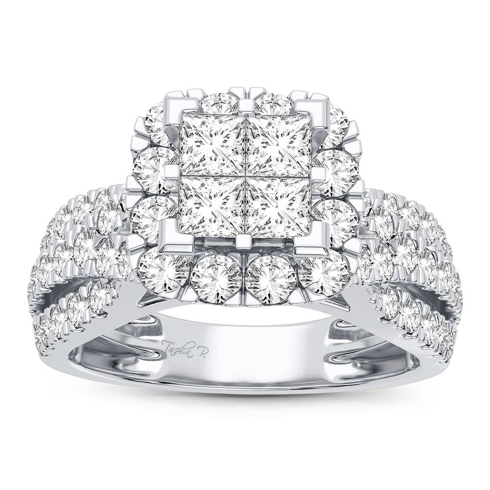 Brilliant 14k White Gold Lab Diamond Engagement Ring