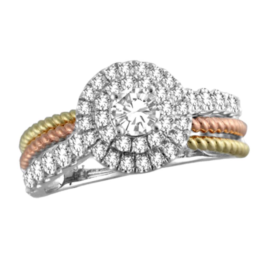 Chic 14k White Gold 1CT Lab Diamond Womens Fashion Ring