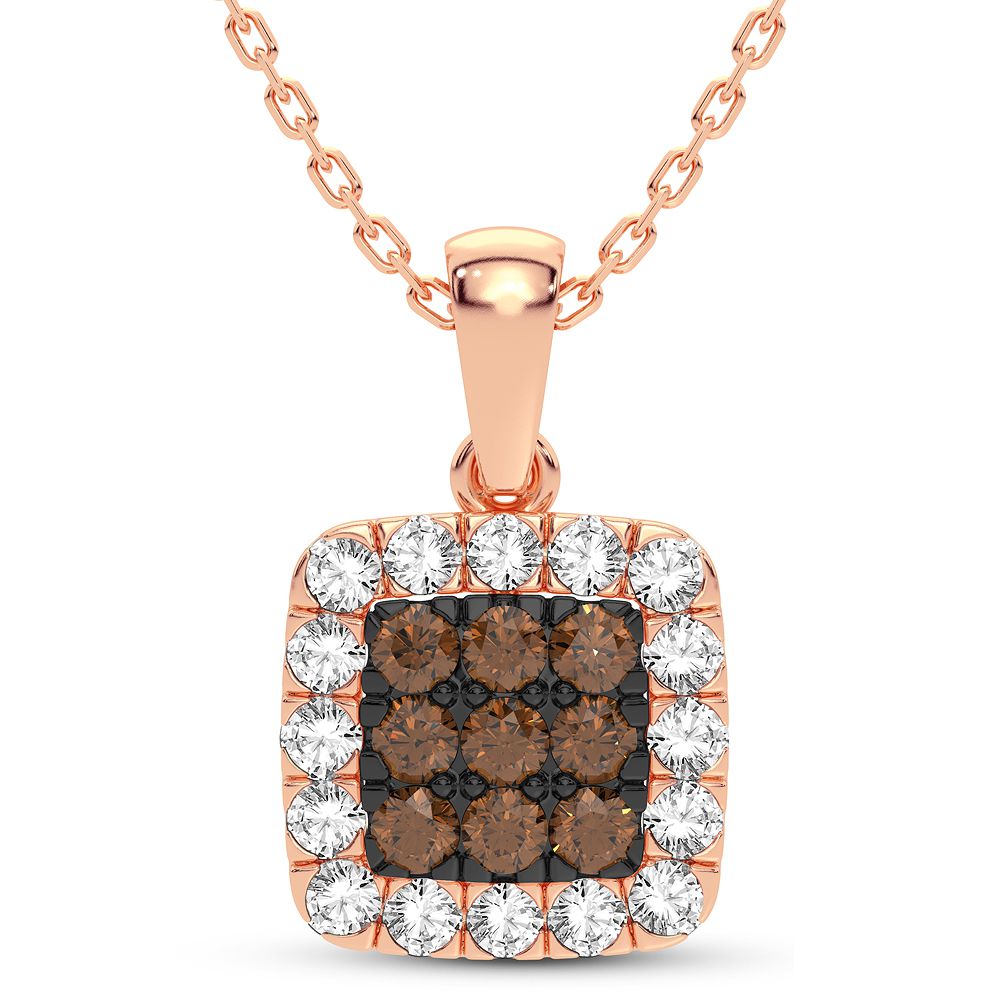 Chic 14k Rose Gold 0.50CT Lab Diamond Womens Pendant