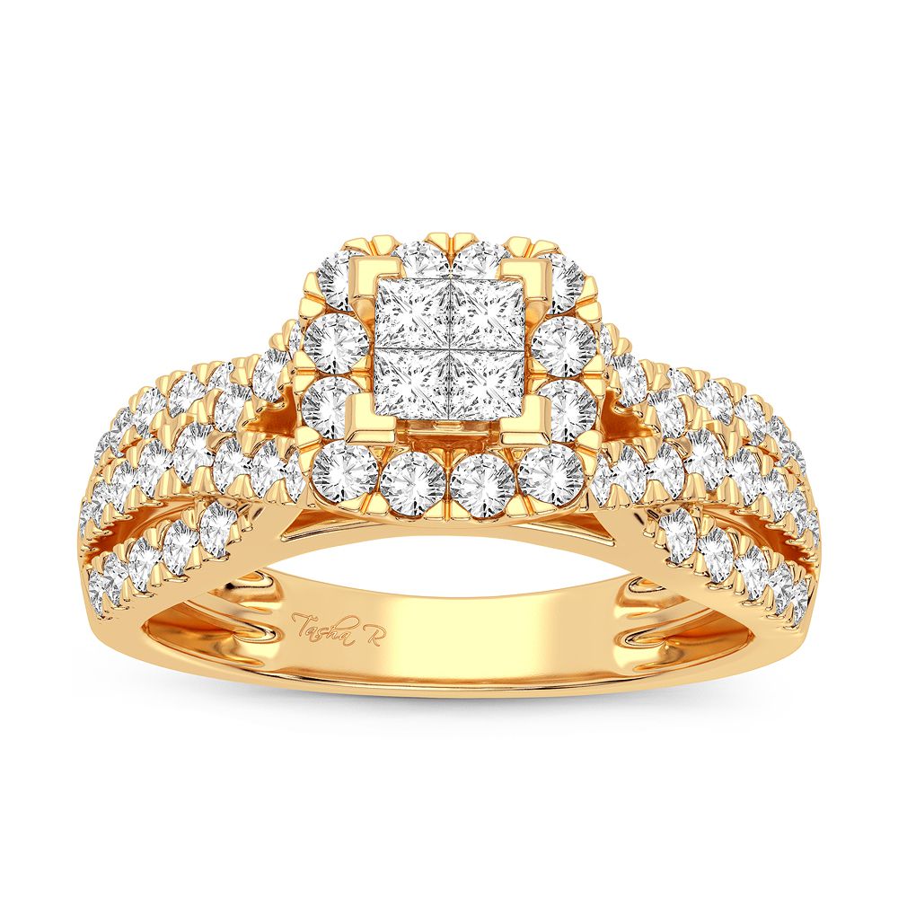 10k Yellow Gold 1CT Lab Diamond Womens Engagement Ring