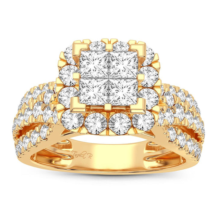 14K Yellow Gold Lab-Grown 1.50CT Diamond Womens Ring