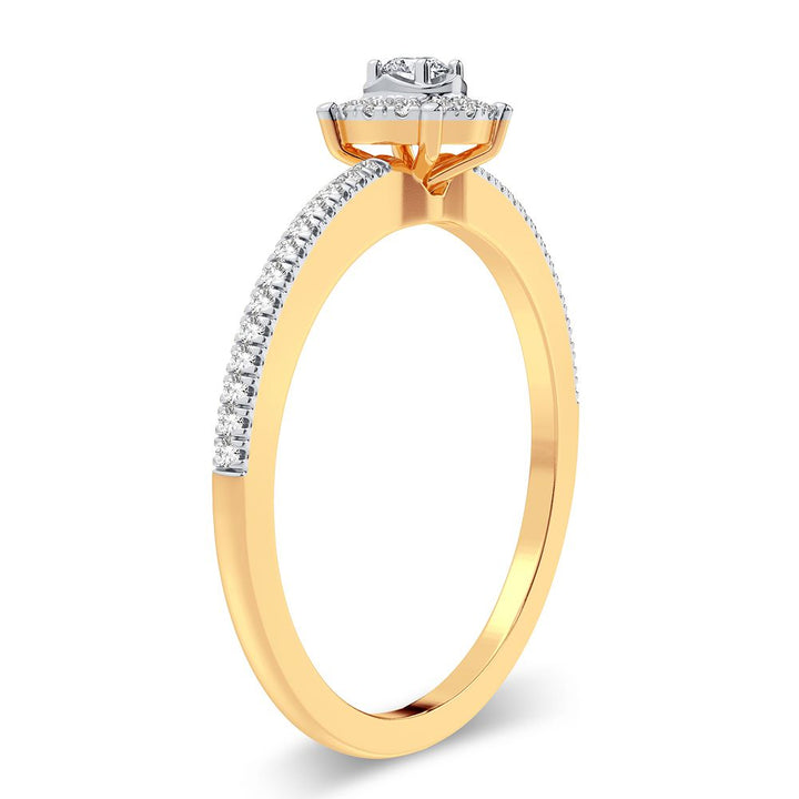 10K Yellow Gold 0.16CT Lab Diamond Promise Ring for Her