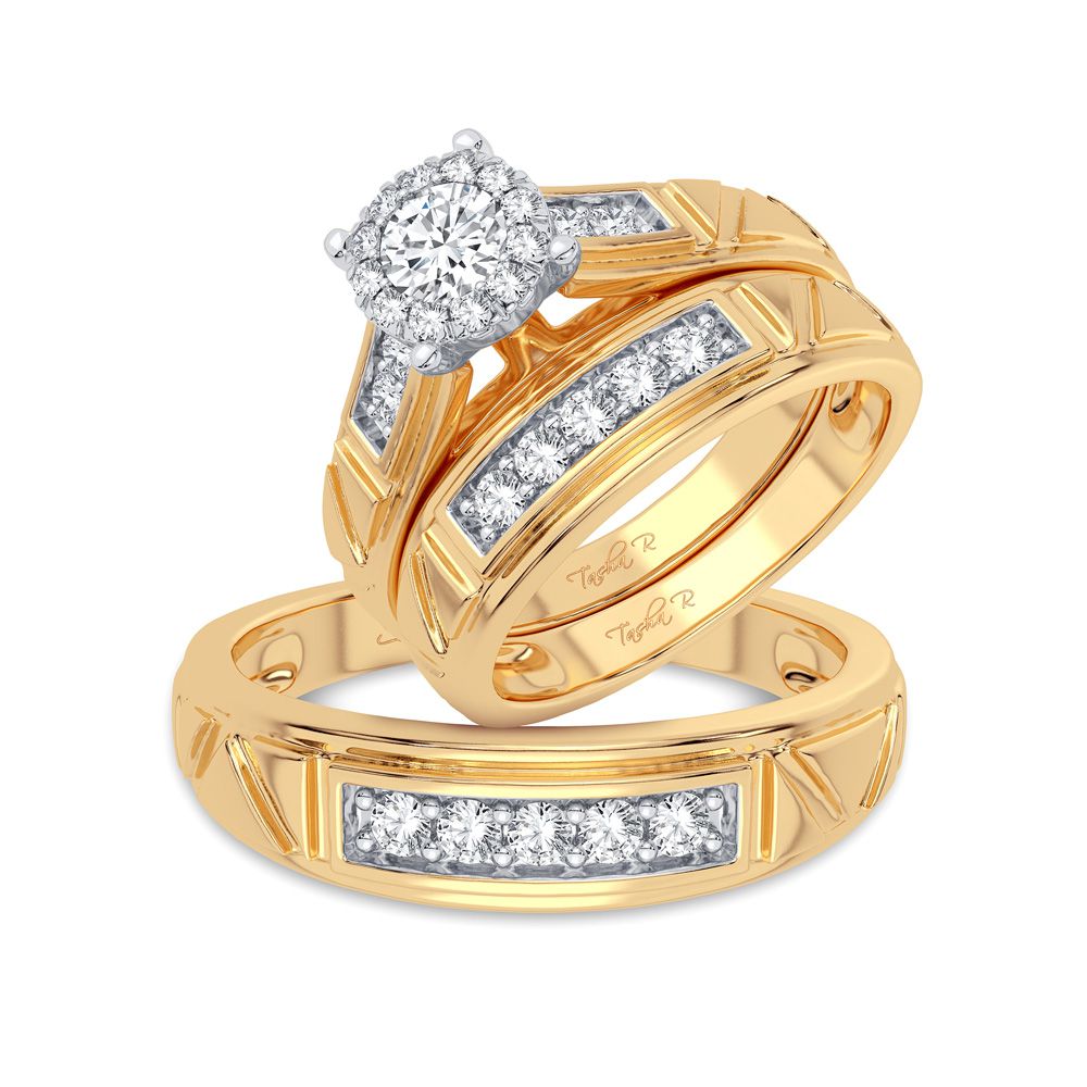 14k Yellow Gold Lab Diamond Trio Set - Timeless Elegance