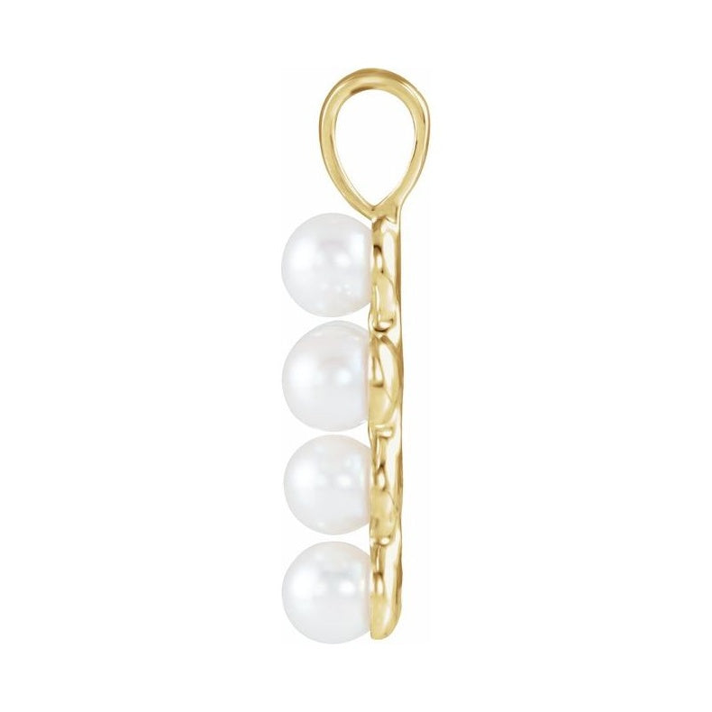 Pearl Cross Necklace or Pendant