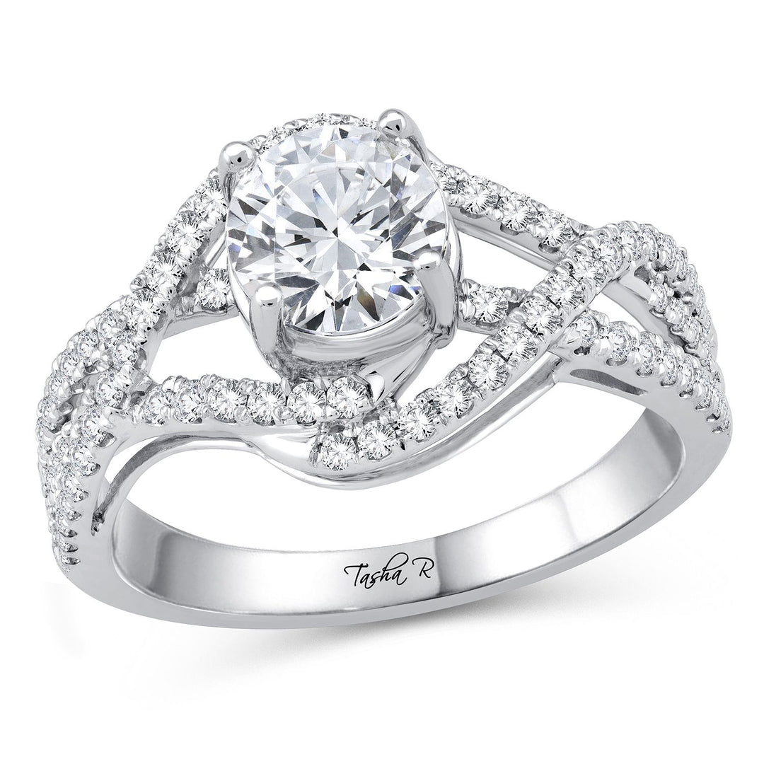 14k White Gold Lab Diamond Semi Mount Engagement Ring