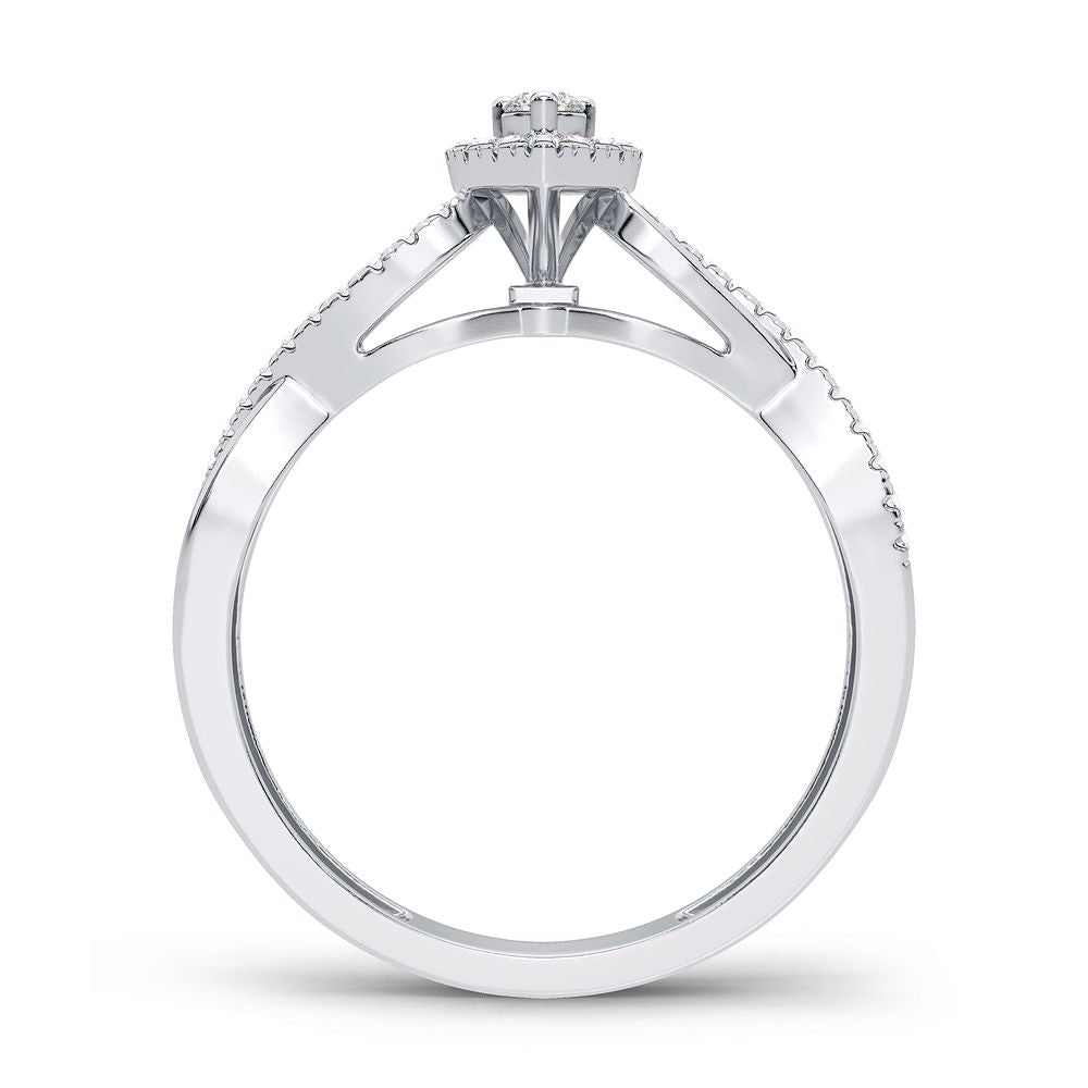 14k White Gold Lab Diamond Promise Ring for Her