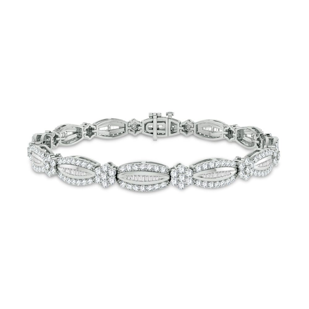 Luminous 14k White Gold 3ct Lab Diamond Womens Tennis Bracelet