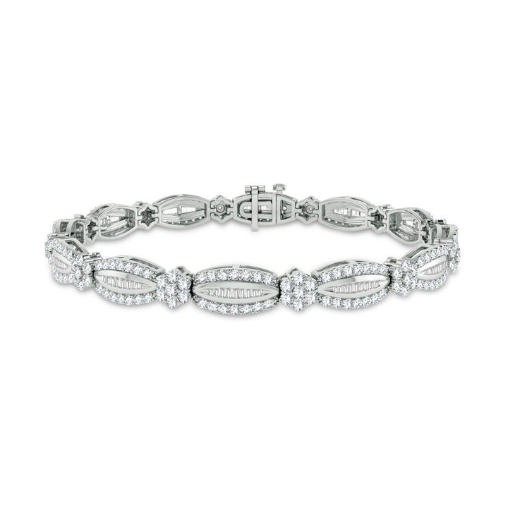 Luminous 14k White Gold 3ct Lab Diamond Womens Tennis Bracelet