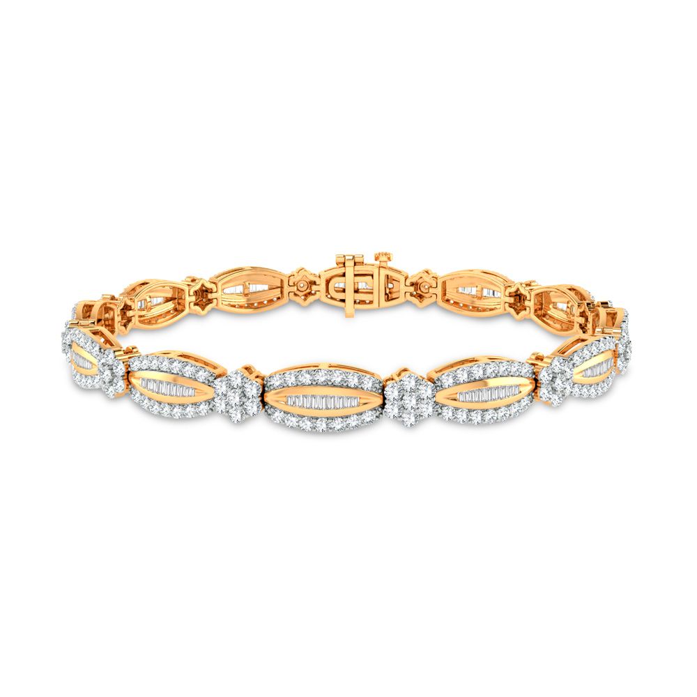 Luminous 14k Yellow Gold 3ct Lab Diamond Womens Tennis Bracelet