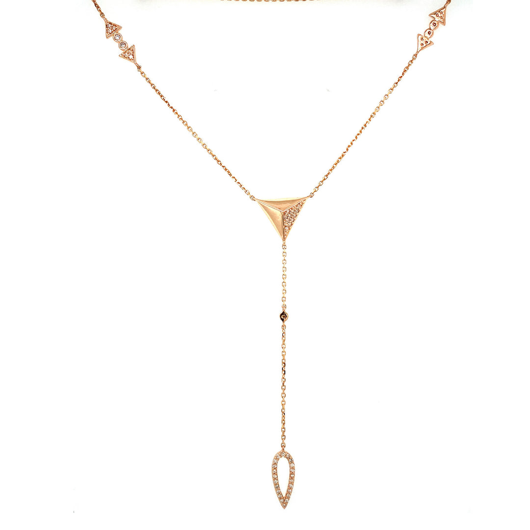 Romantic 10k Rose Gold Lab Diamond Pendant Necklace
