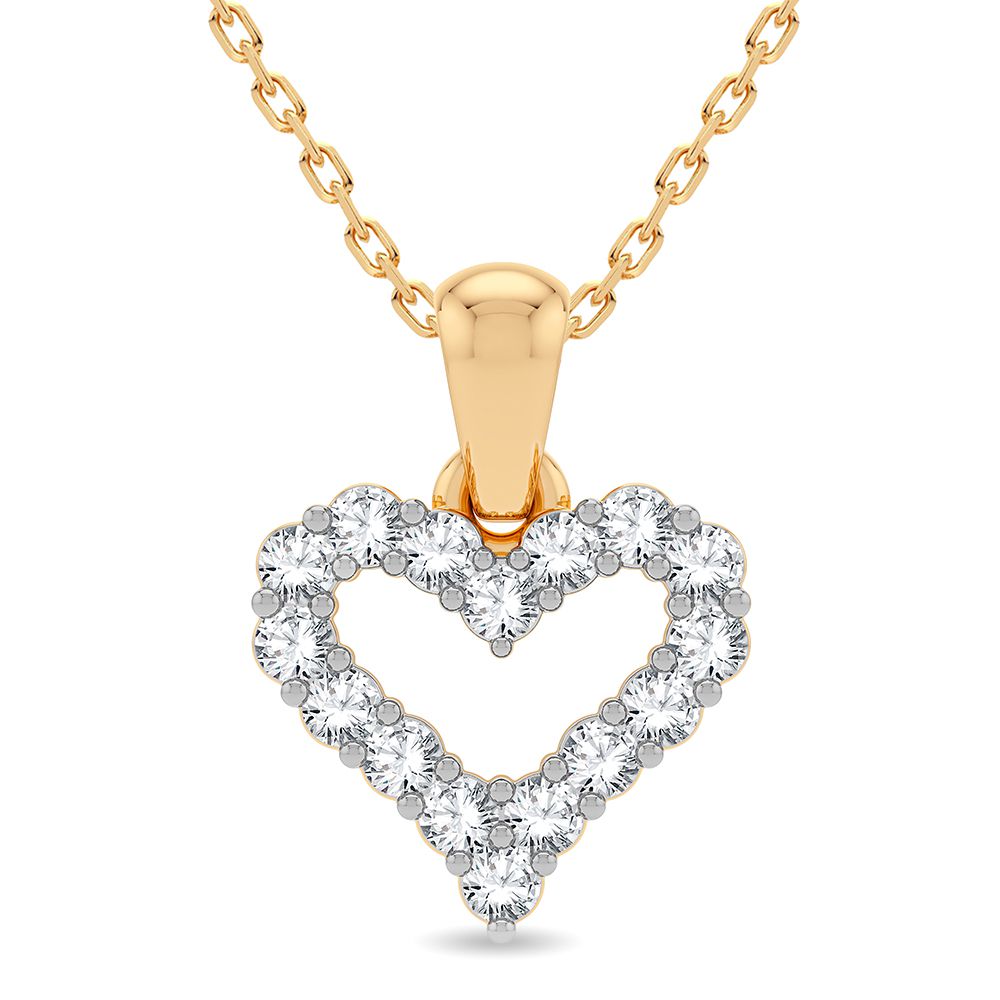 Chic 14K Yellow Gold 0.25CT Lab Diamond Womens Pendant