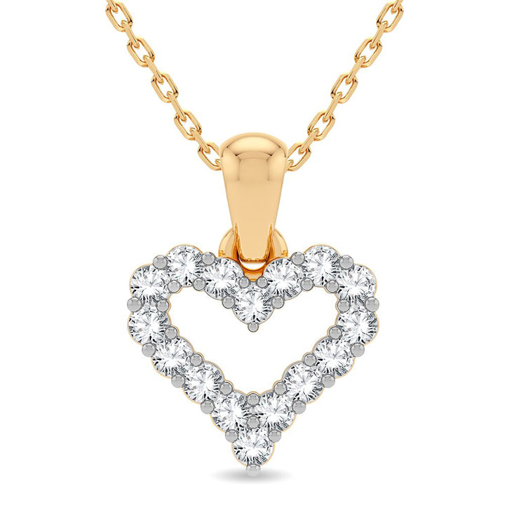 Chic 14K Yellow Gold 0.25CT Lab Diamond Womens Pendant