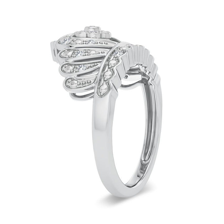 Chic 10k White Gold Lab Diamond Fashion Ring for Women