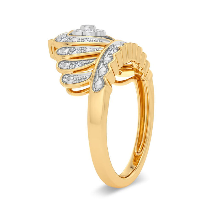 Chic 10k Yellow Gold Lab Diamond Fashion Ring for Women