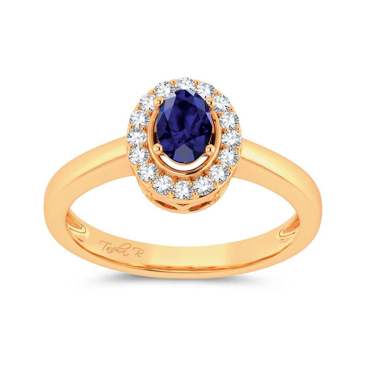 14K 0.15ct Diamond Sapphire Ring