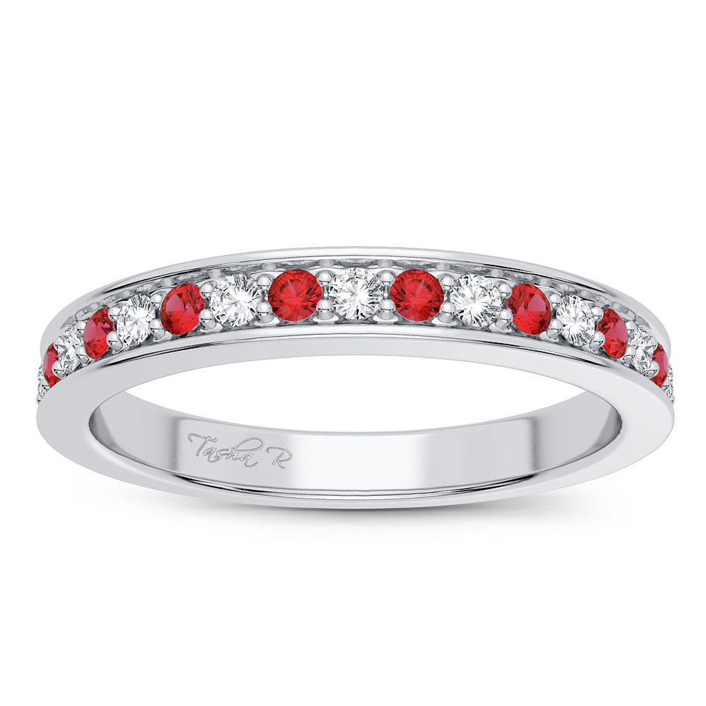 14k White Gold Lab Diamond Womens Delicate Band Ring