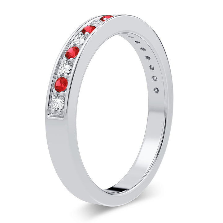 14k White Gold Lab Diamond Womens Delicate Band Ring