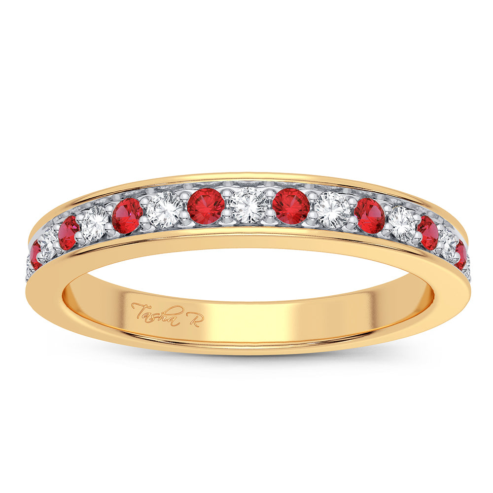 14k Yellow Gold Lab Diamond Womens Delicate Band Ring