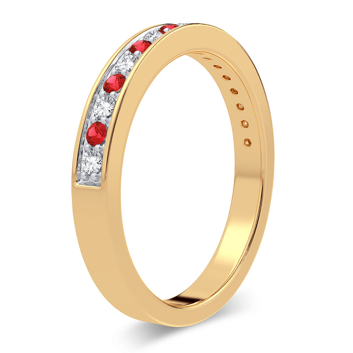 14k Yellow Gold Lab Diamond Womens Delicate Band Ring