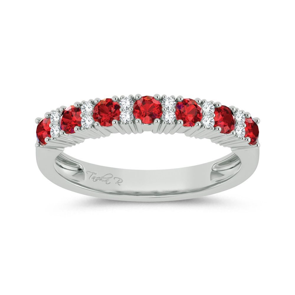 Sparkling 14k White Gold Lab Diamond Womens Band Ring
