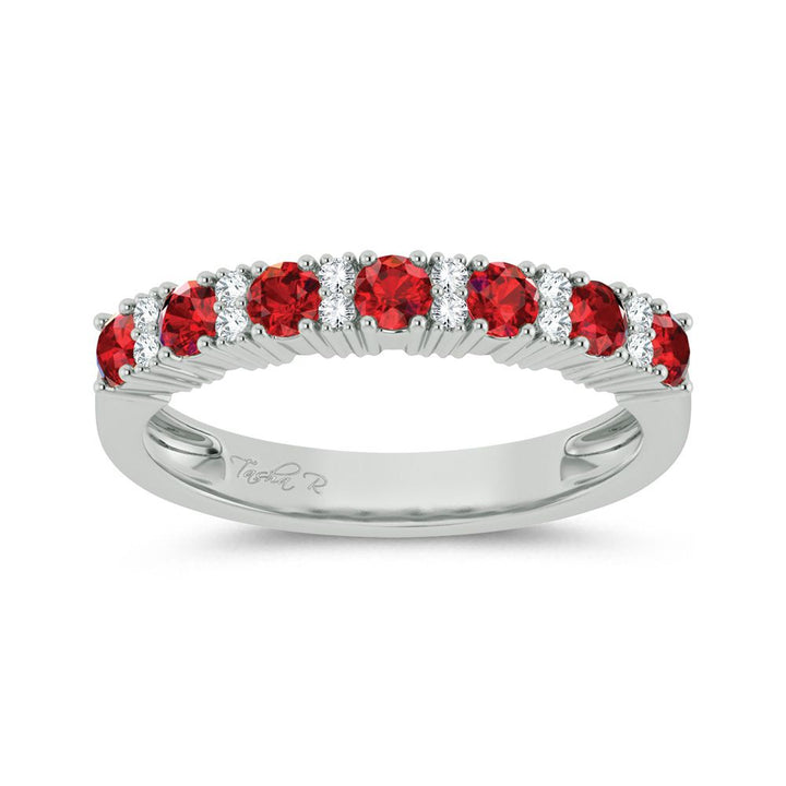 Sparkling 14k White Gold Lab Diamond Womens Band Ring