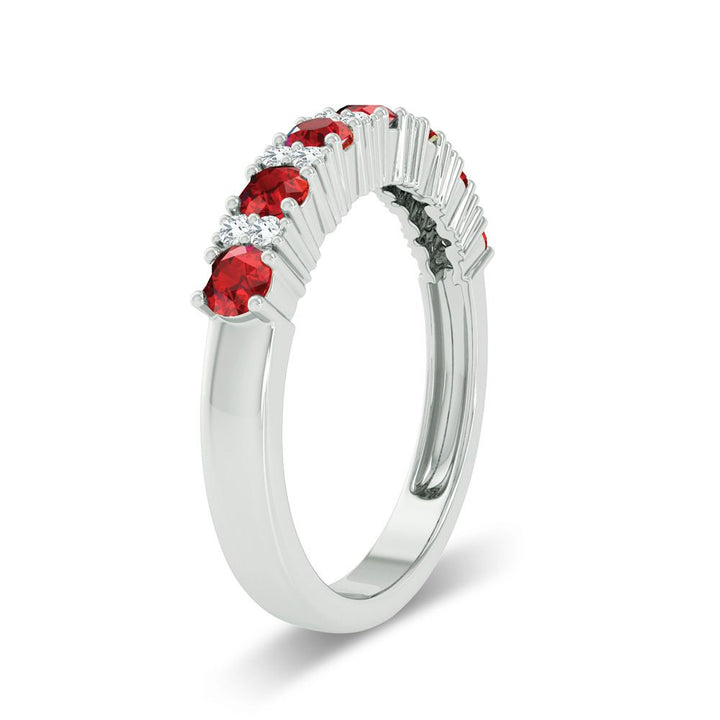Sparkling 14k White Gold Lab Diamond Womens Band Ring