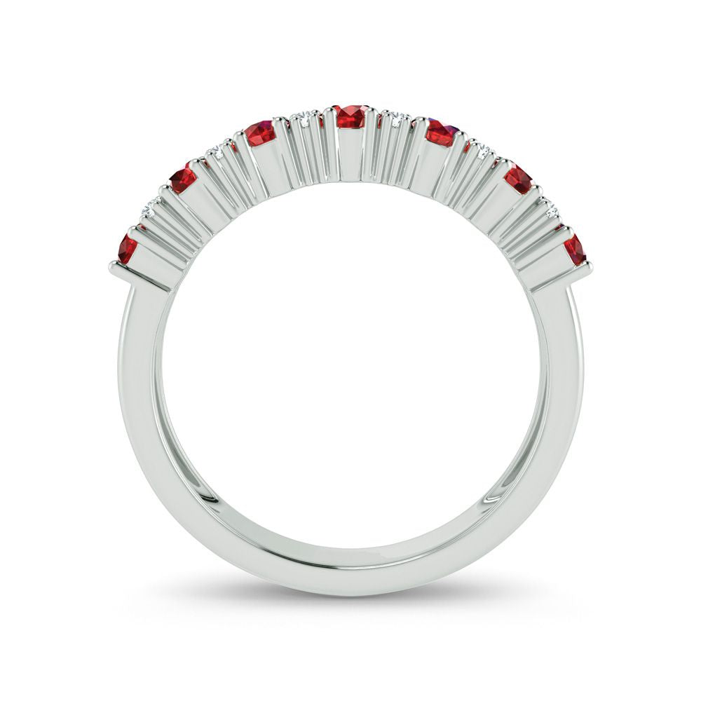 Sparkling 14k White Gold Lab Diamond Womens Band Ring