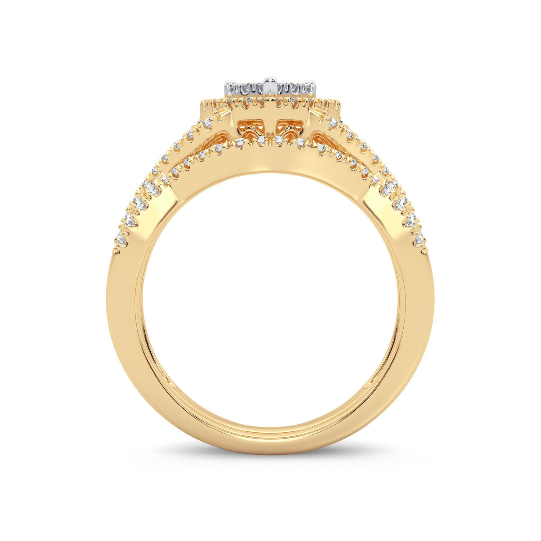 Luminous 14k Yellow Gold 0.50ct Lab Diamond Bridal Ring