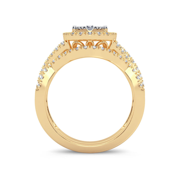 14K Yellow Gold Lab Diamond Bridal Ring - 1CT Brilliance