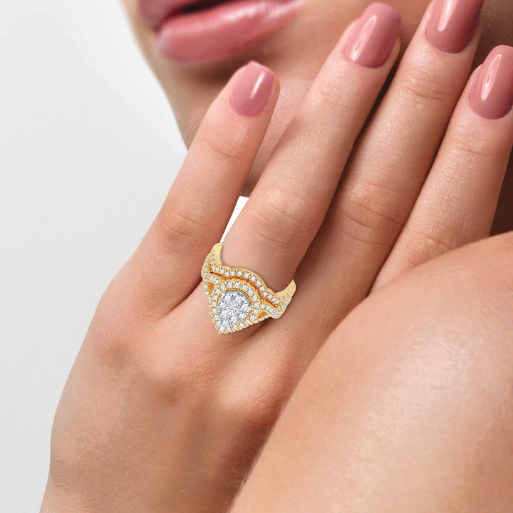 14K Yellow Gold Lab Diamond Bridal Ring - 1CT Brilliance